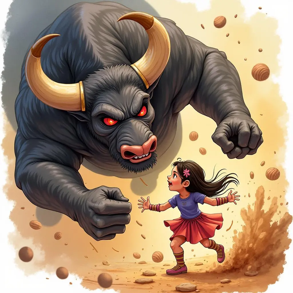 忒修斯在迷宫中与怪物战斗