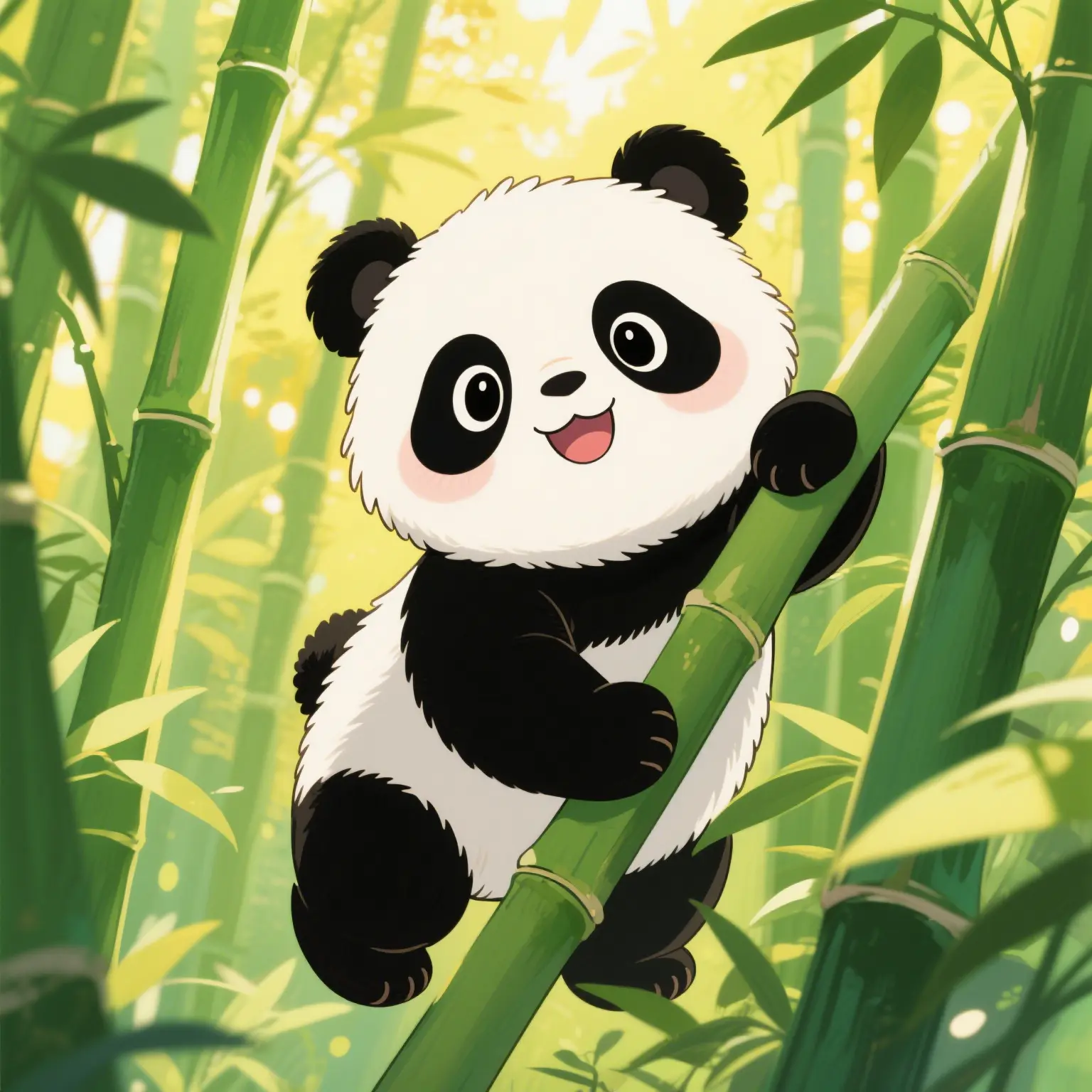 一只正在爬行的可爱小熊猫