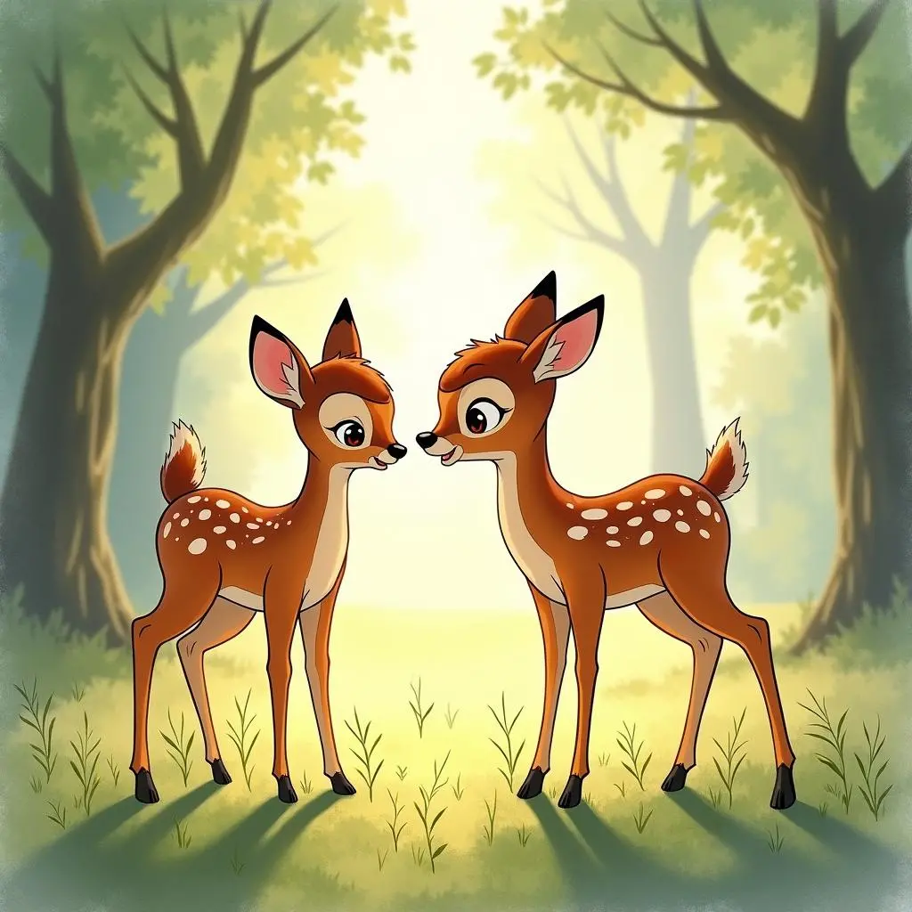 斑比和妈妈在一起