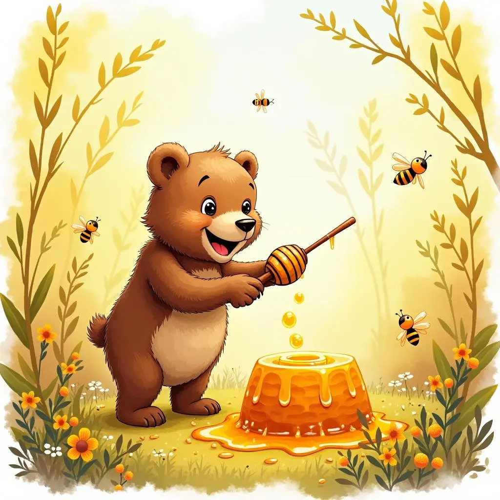 小熊收获蜂蜜