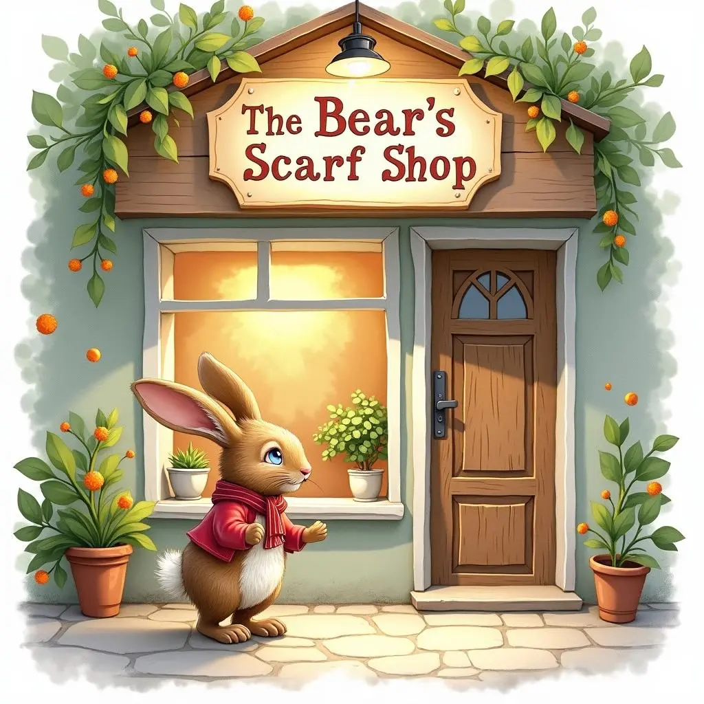 小兔子走进围巾店