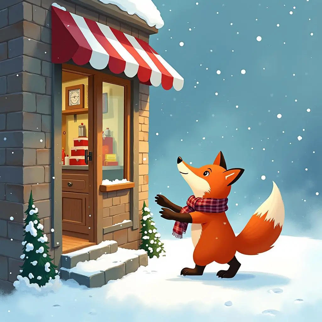 小狐狸来到围巾店