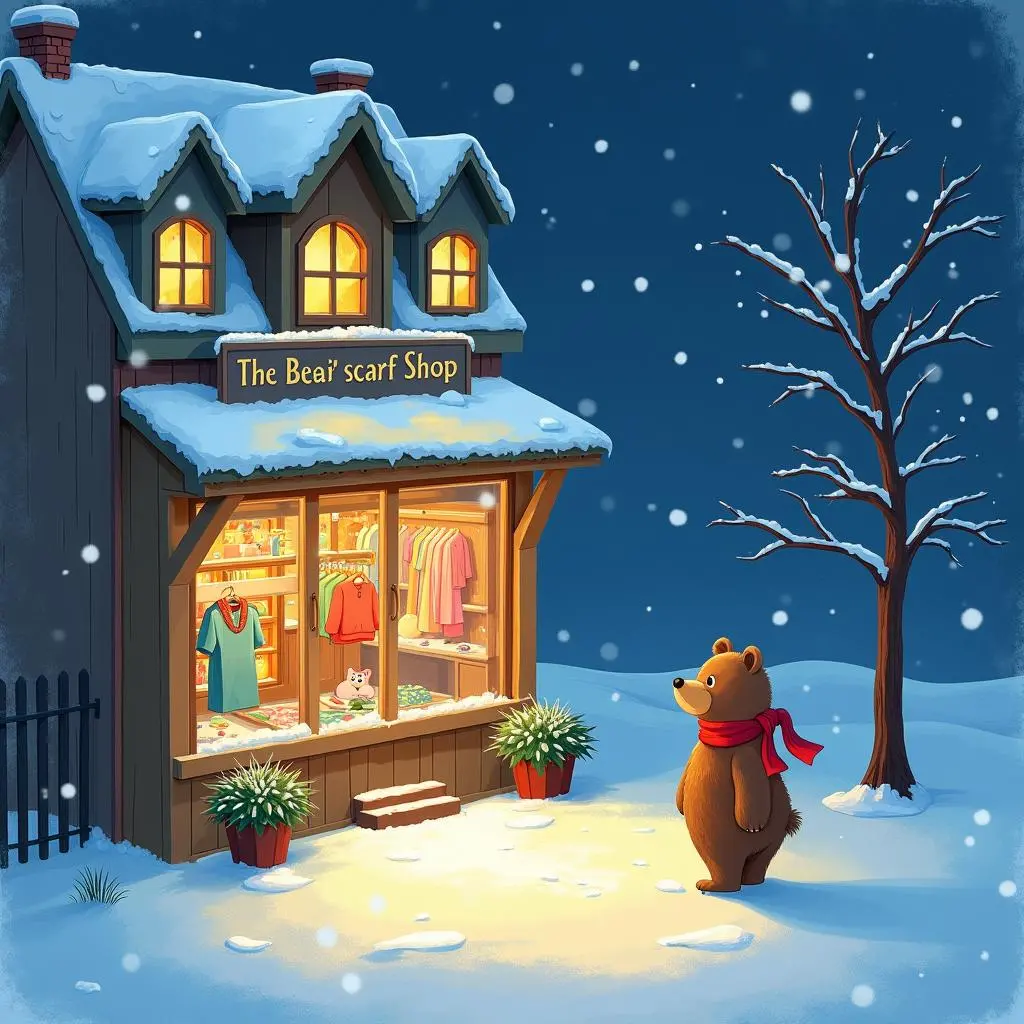 围巾店的温暖夜晚