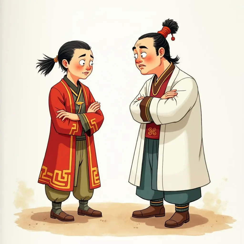 蔡桓公不理会扁鹊的场景