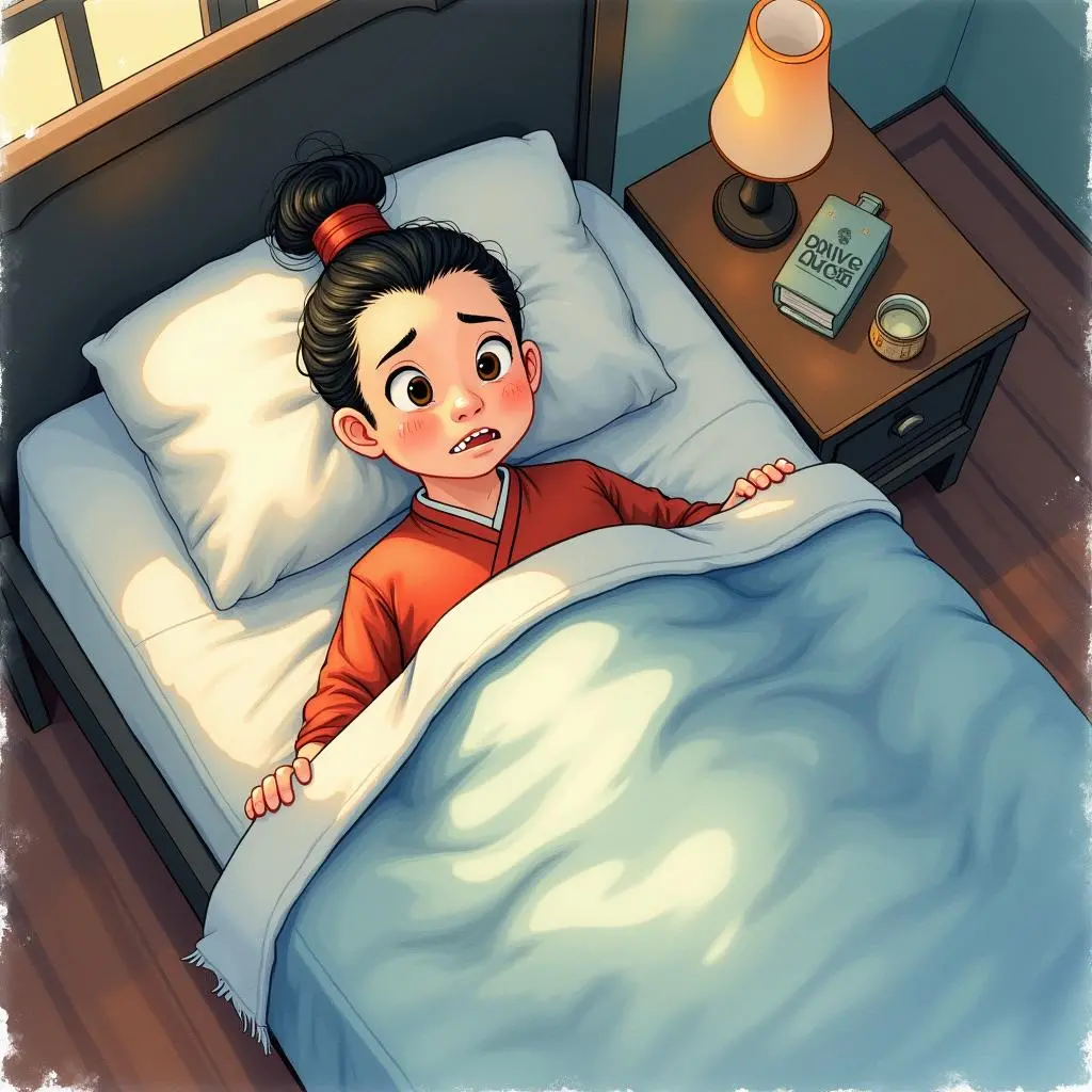 蔡桓公生病卧床的场景