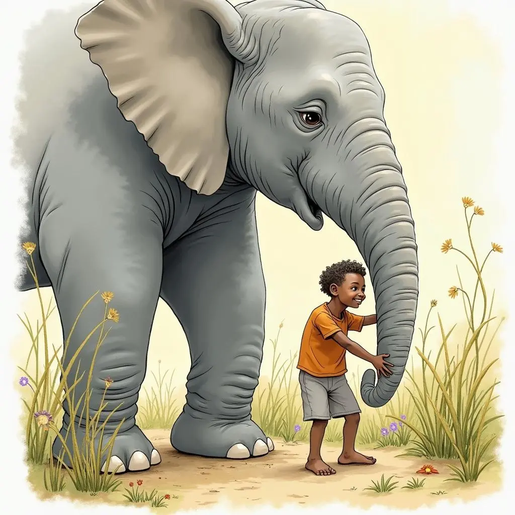 盲人手摸大象腿