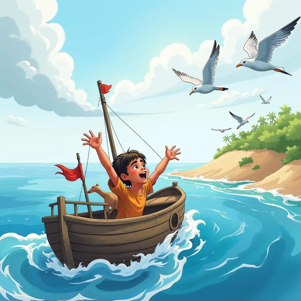 小船接近目的地