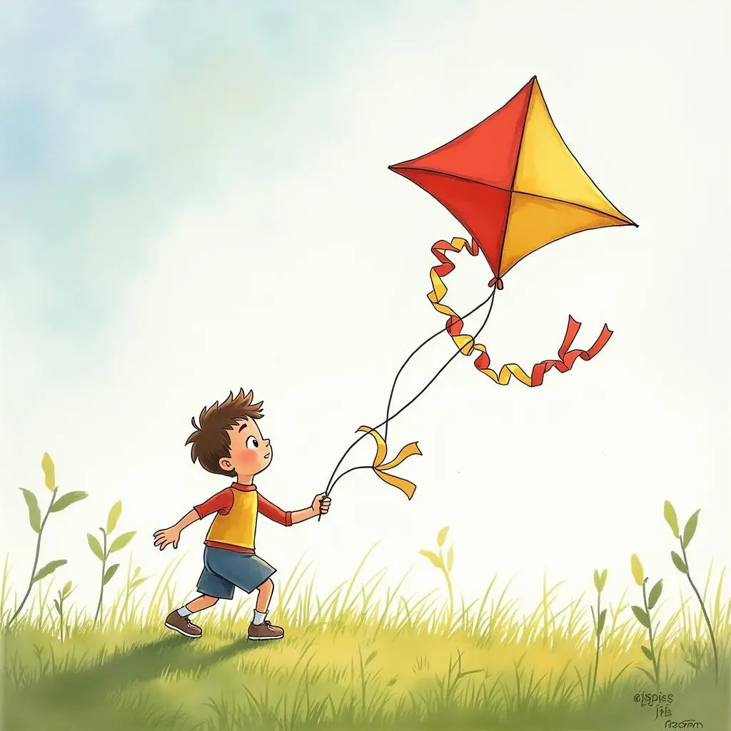 风筝开始慢慢升上天空