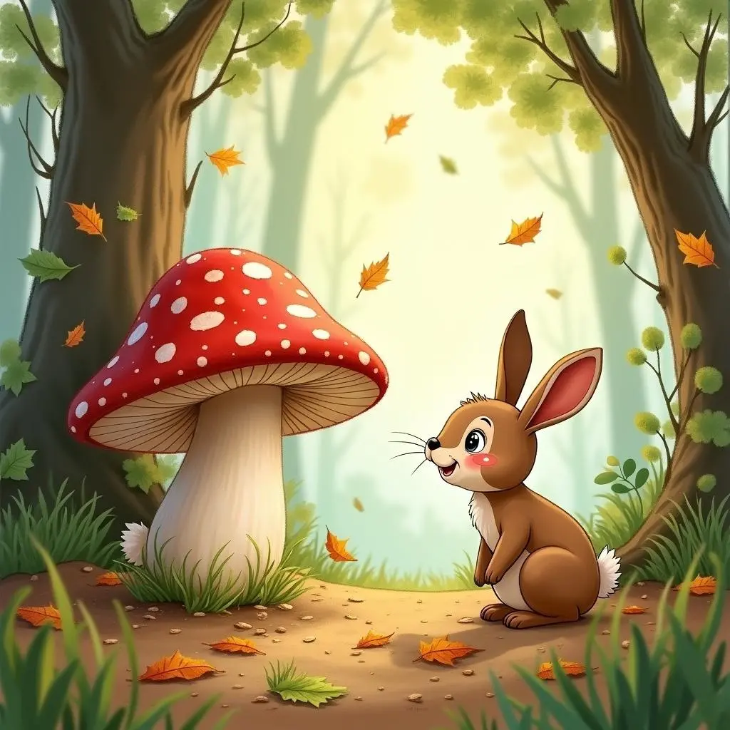 小蘑菇遇到小兔子