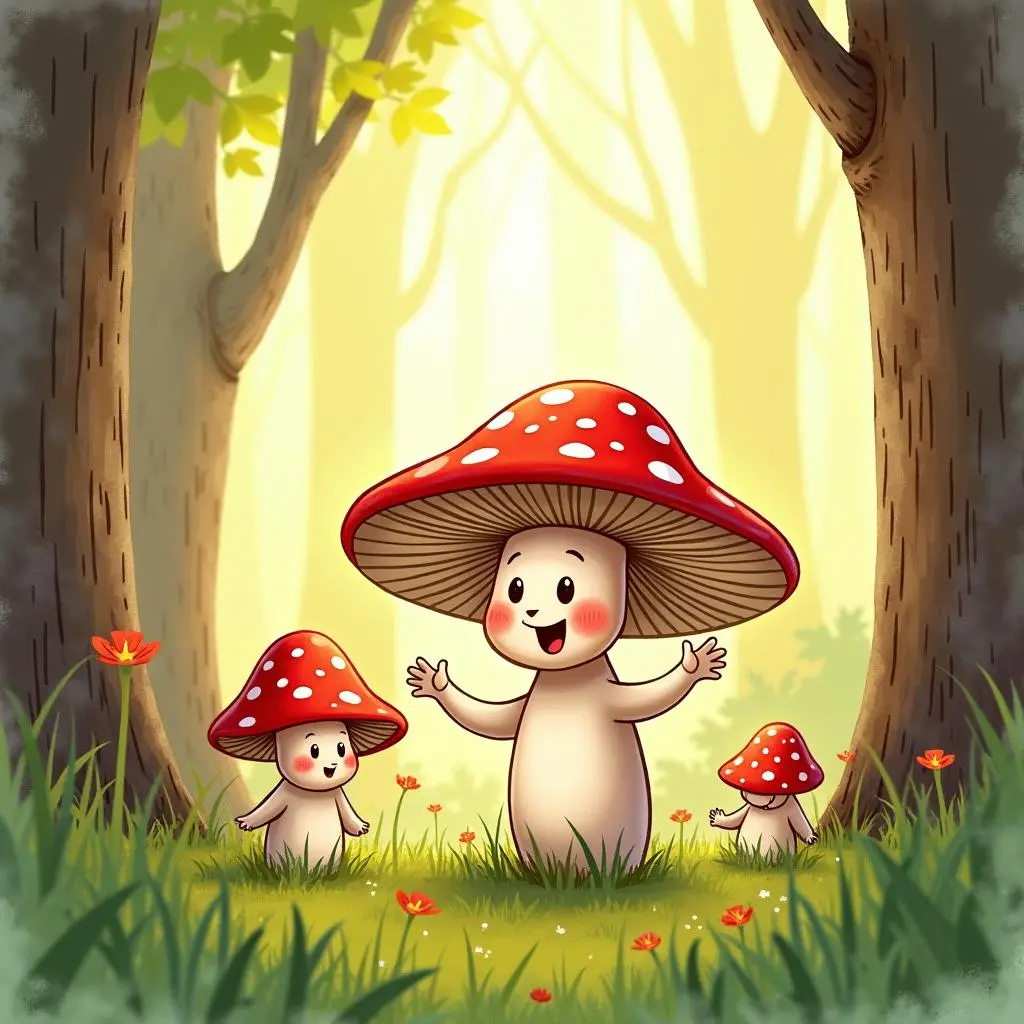 小蘑菇变得勇敢