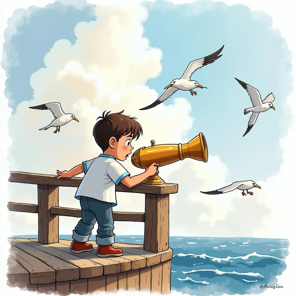 艾里克在瞭望台上瞭望