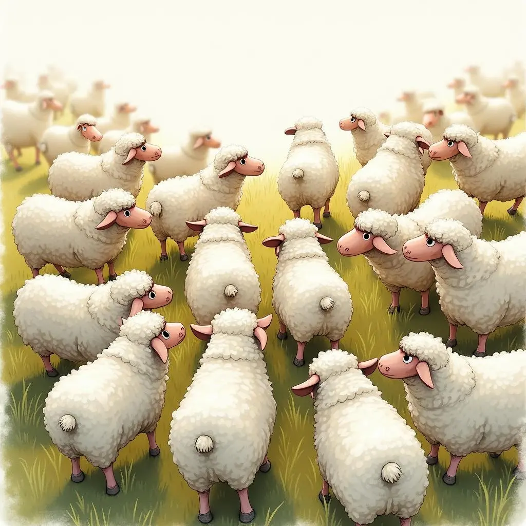 羊儿们聚在一起商量