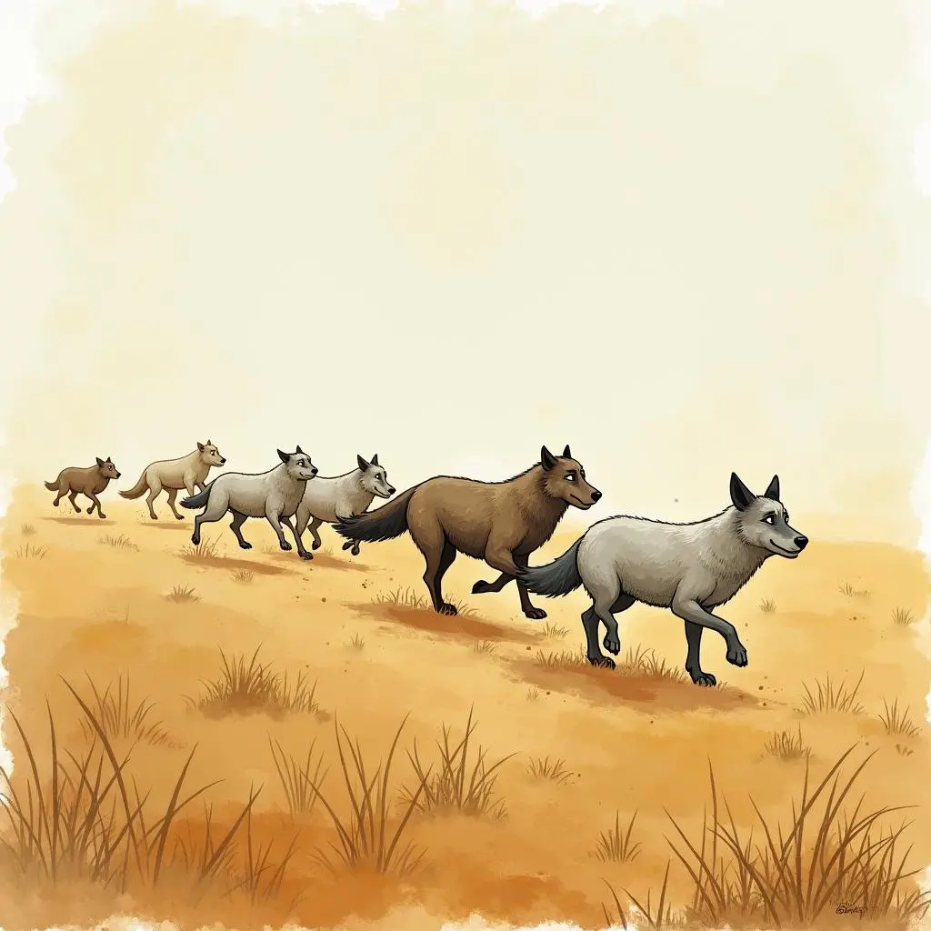 狼群灰溜溜地逃走