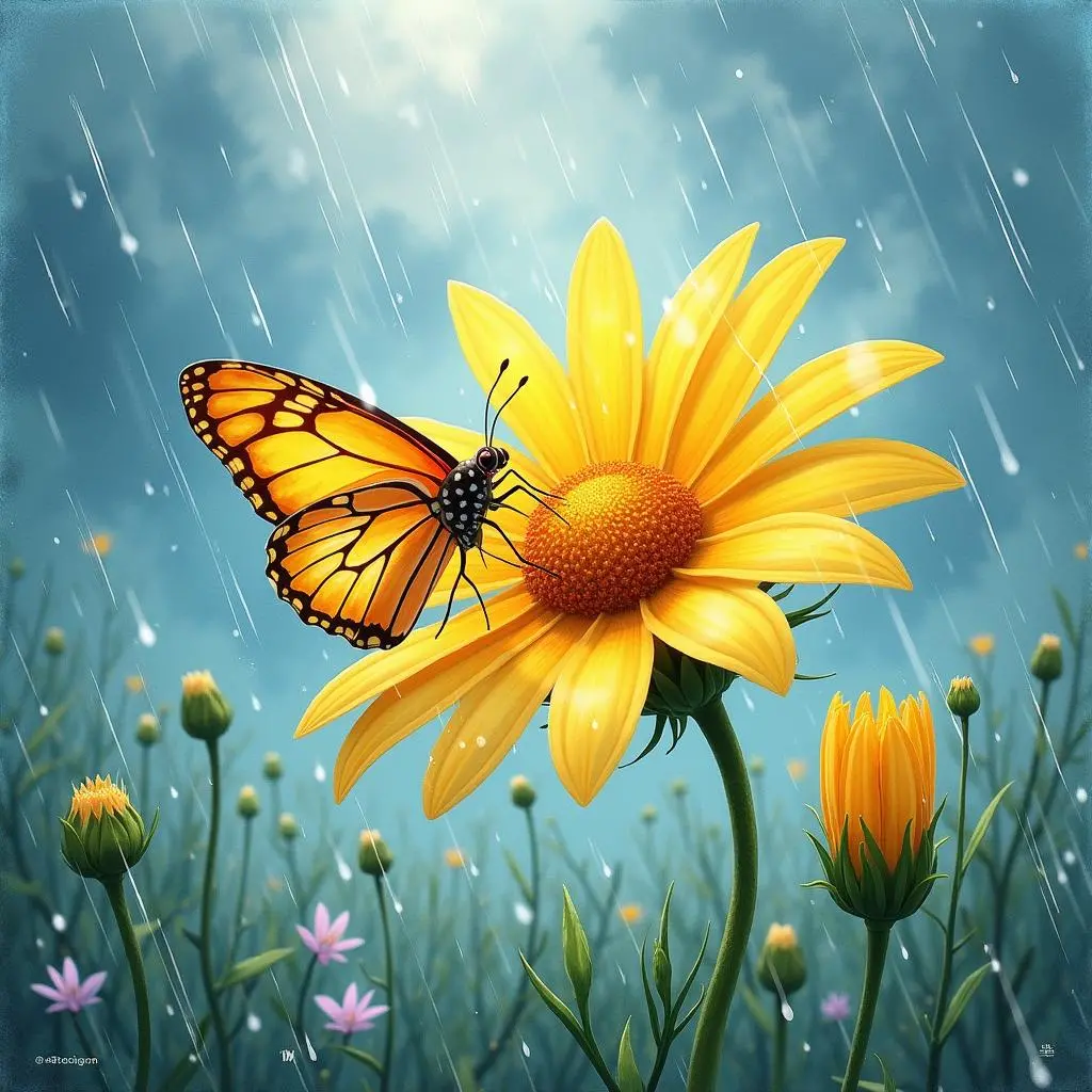 蝴蝶花抵御暴风雨