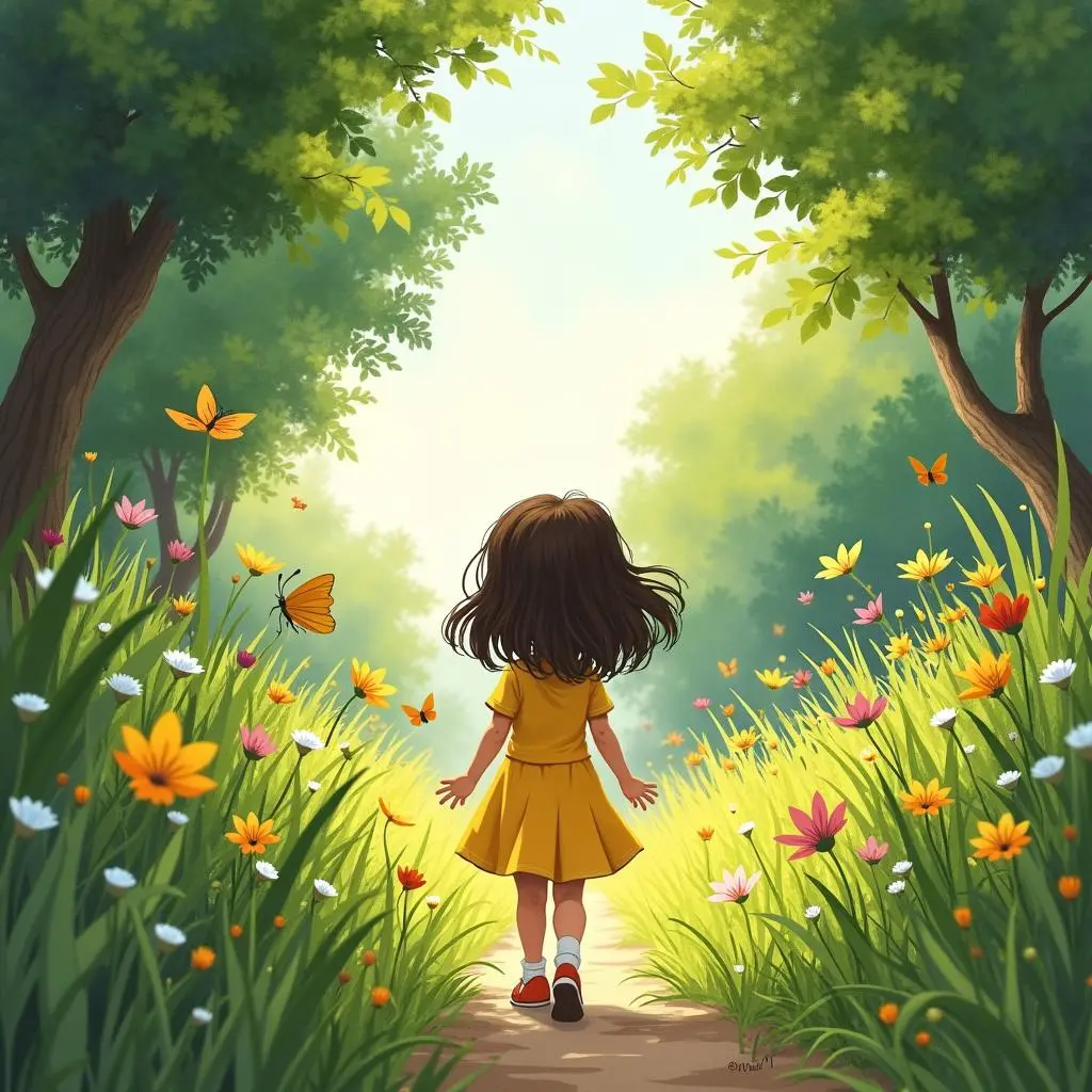 露西亚走向蝴蝶花园