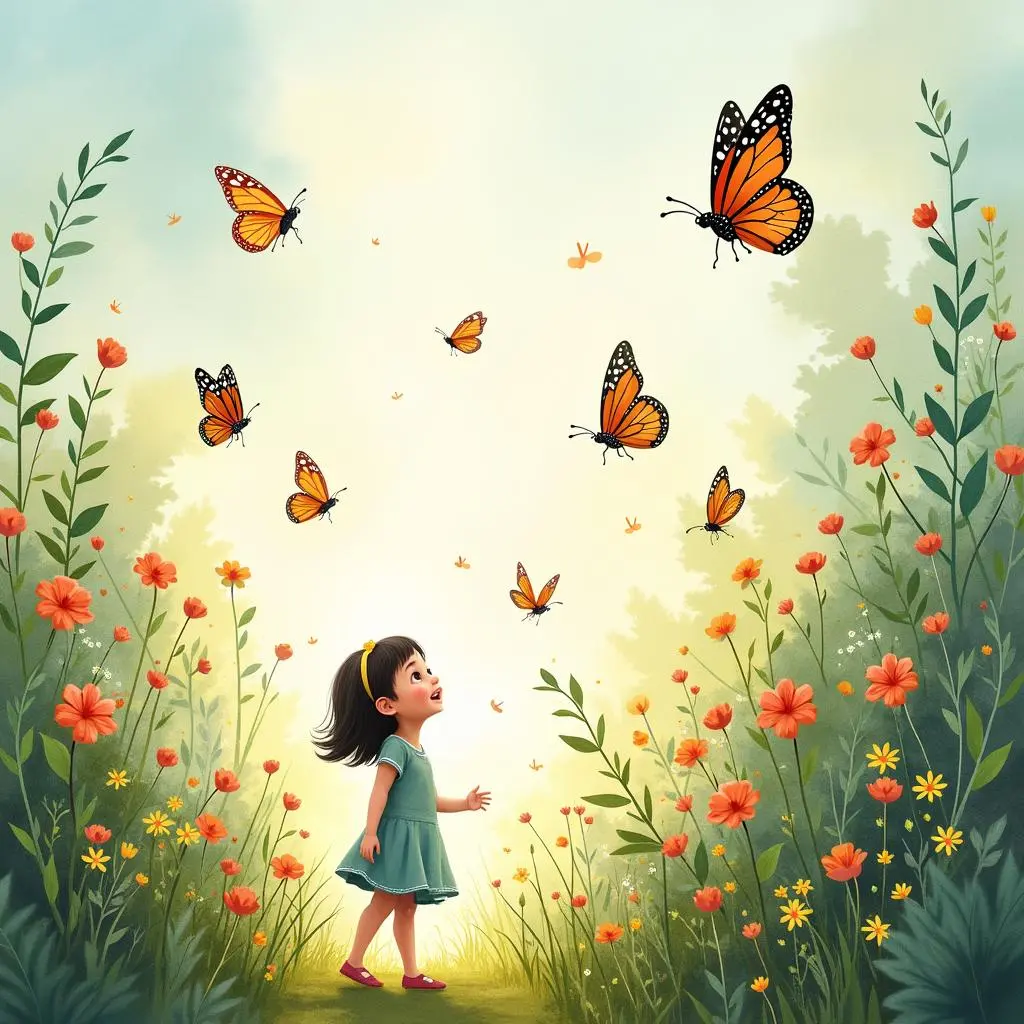 露西亚走进蝴蝶花园