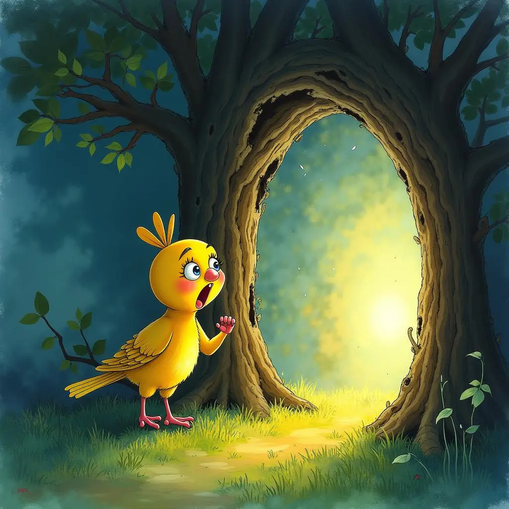 金丝雀公主在智者的树洞前