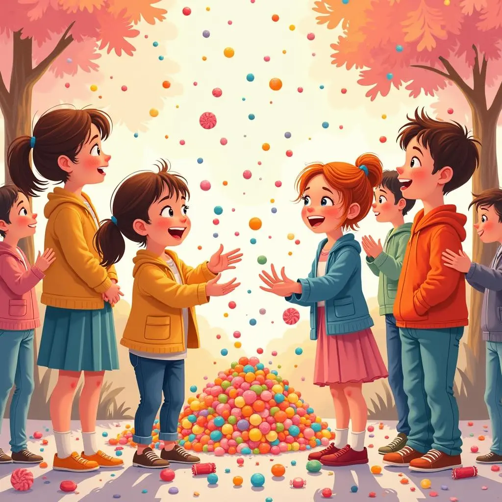 大家一起分享糖果