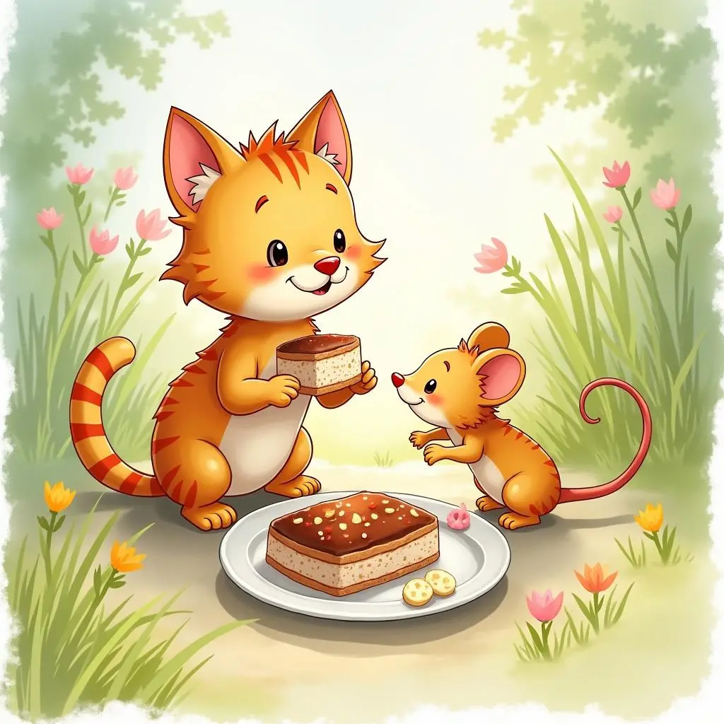 猫和老鼠分享食物