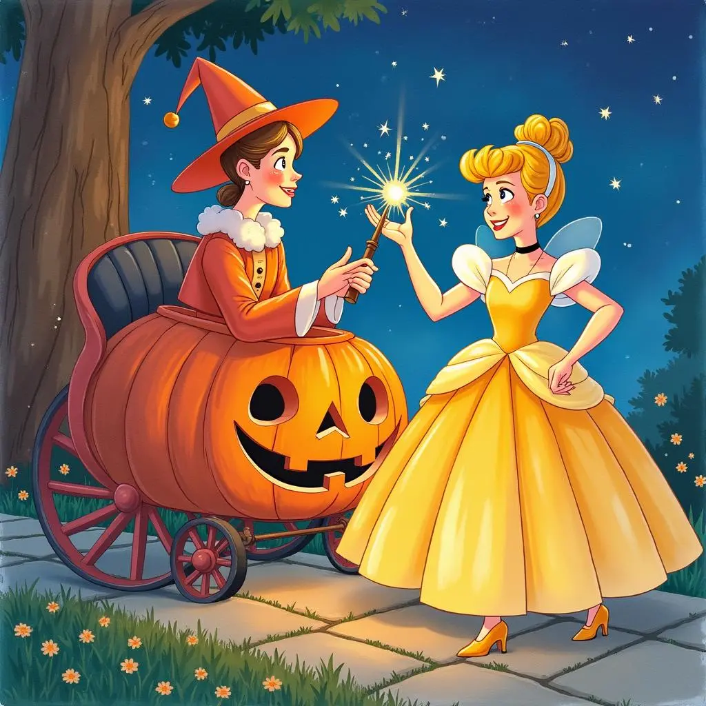 仙女教母挥动魔法棒