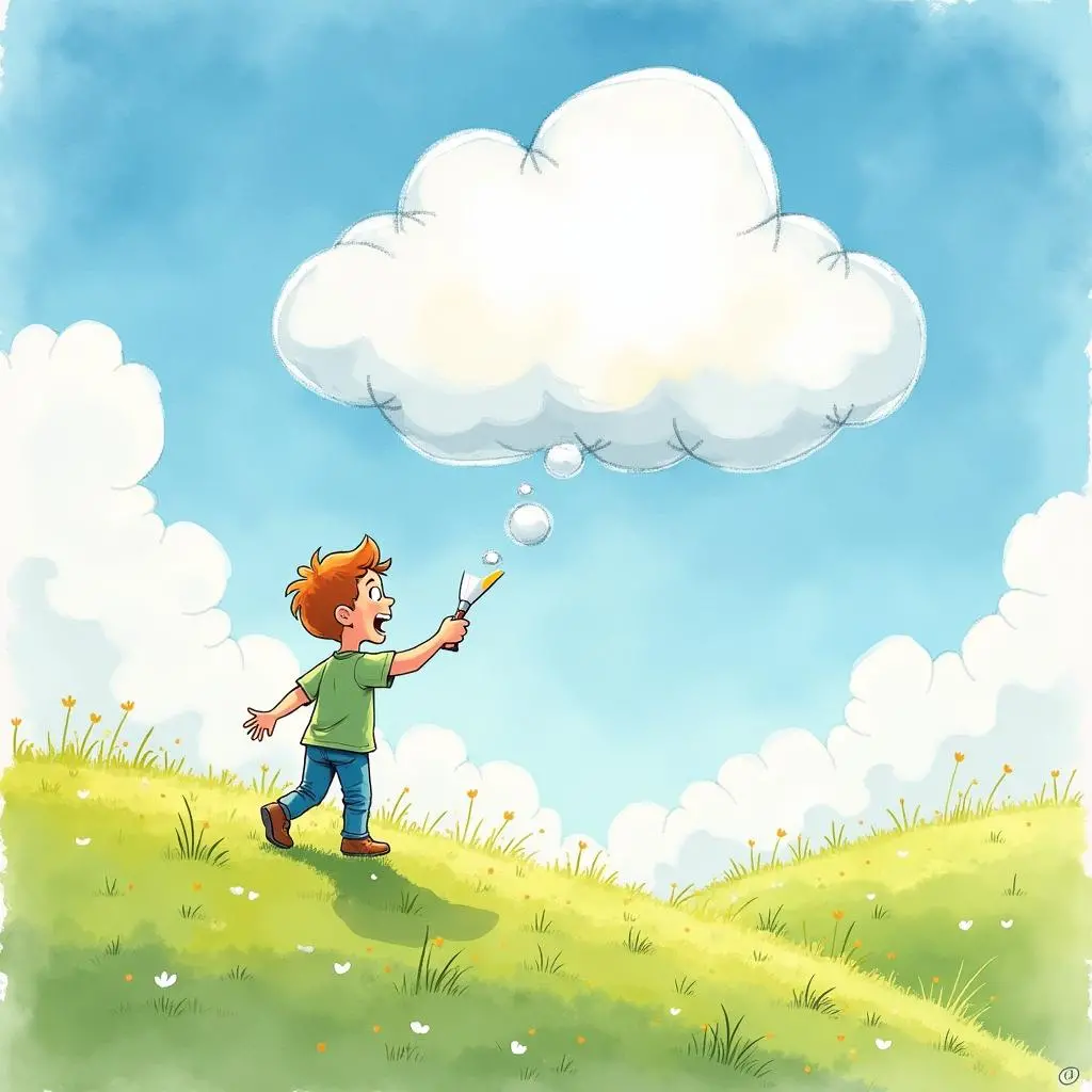 小悠伸手触摸云彩