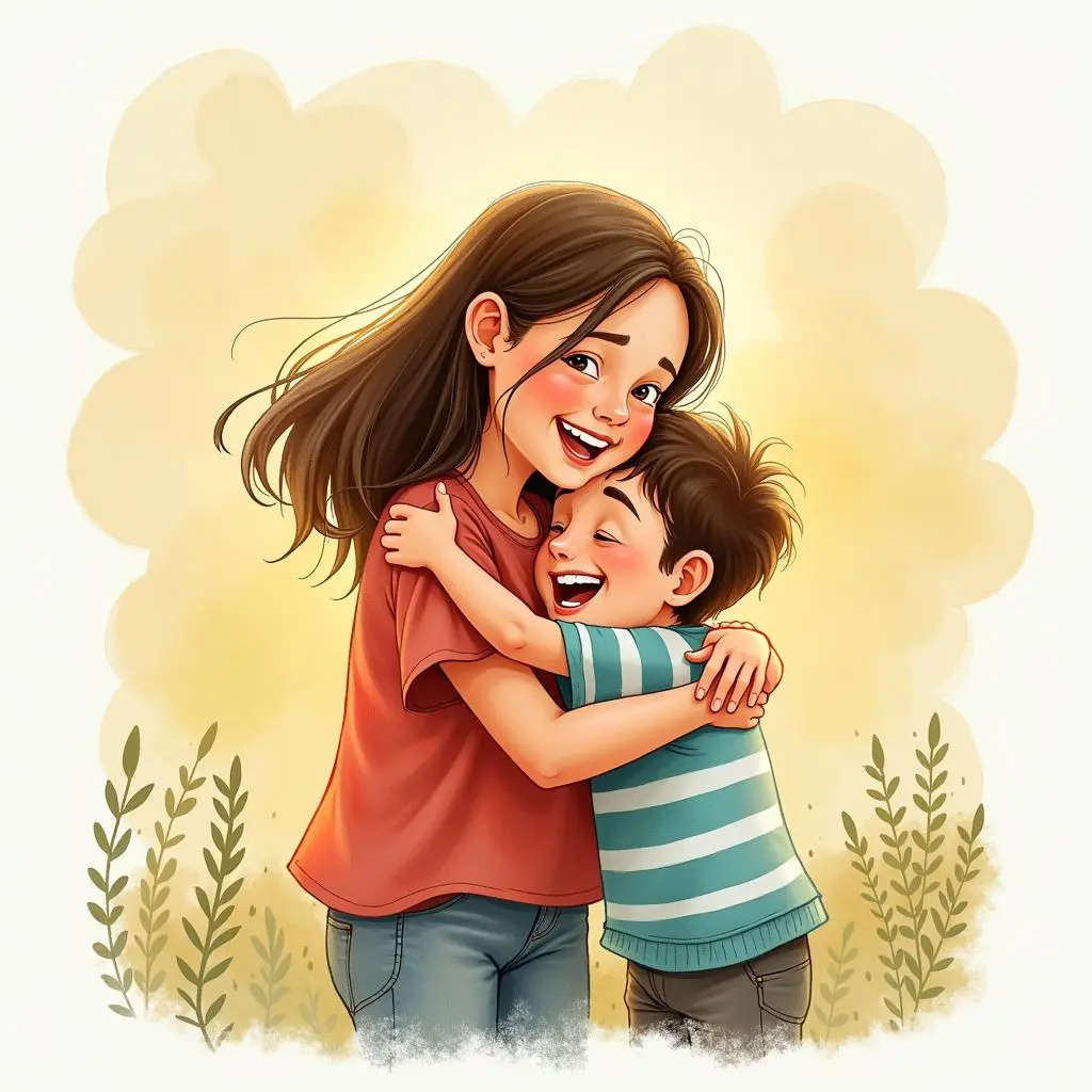 孩子归来母亲欣喜