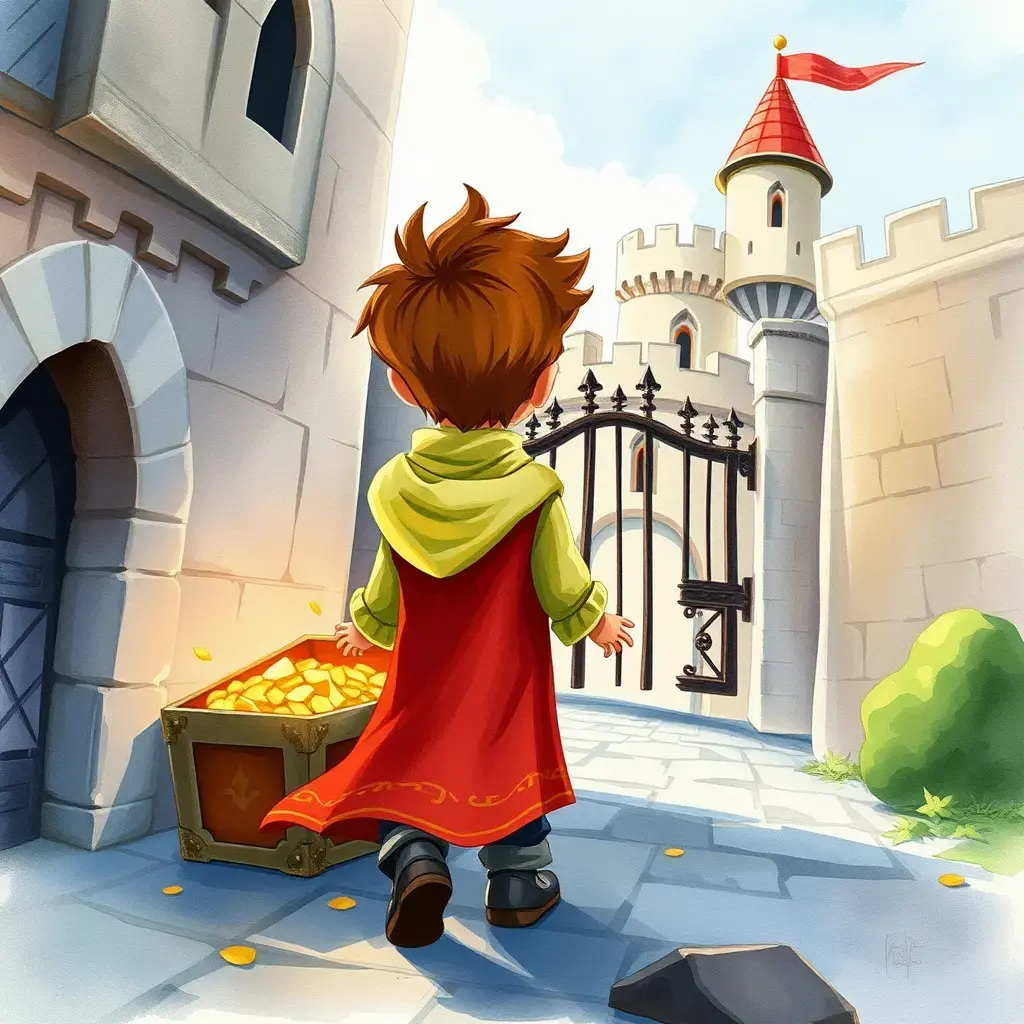 汤姆带着宝藏离开城堡