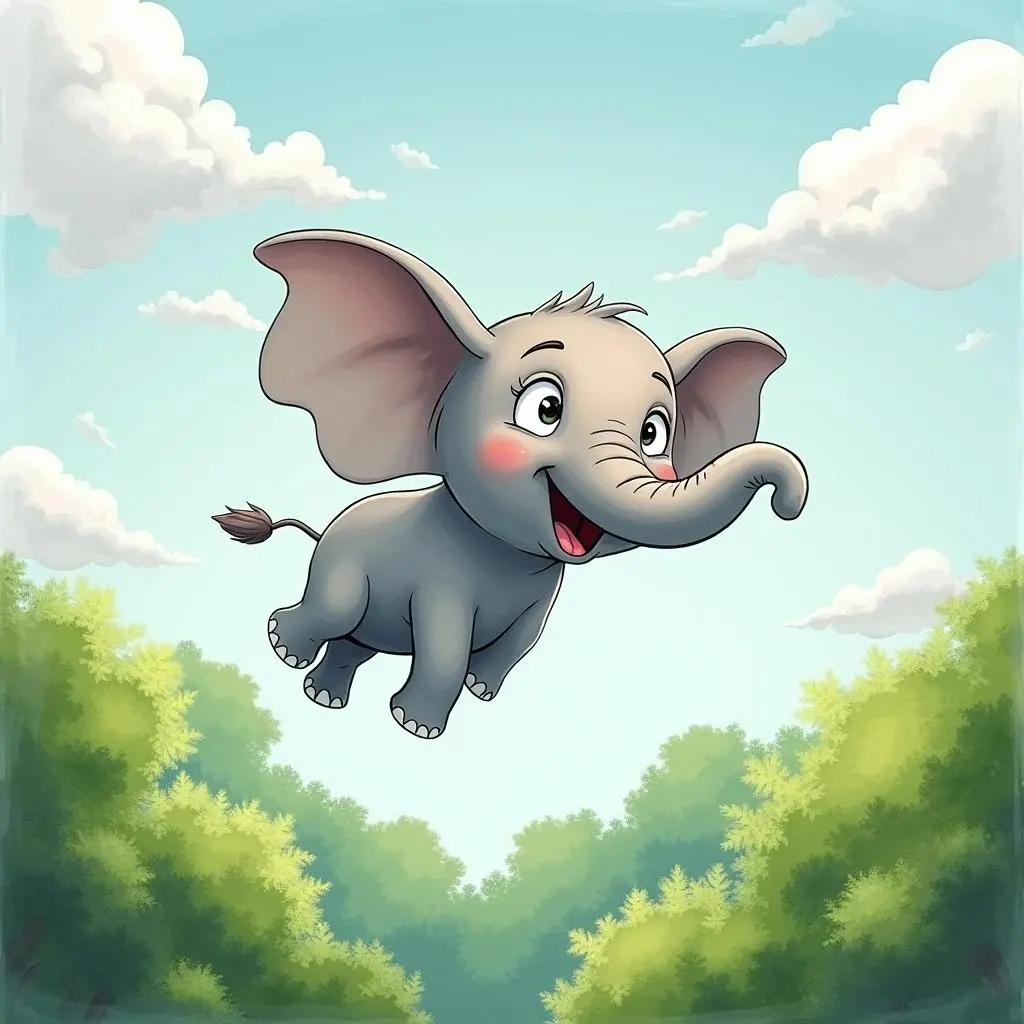 嘟嘟在森林上空飞翔