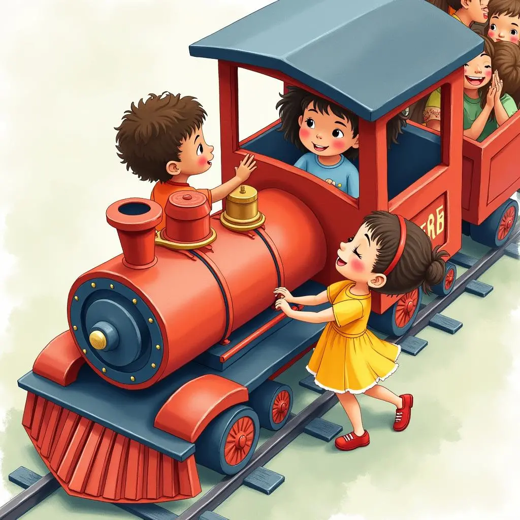 车厢里人们互相打招呼