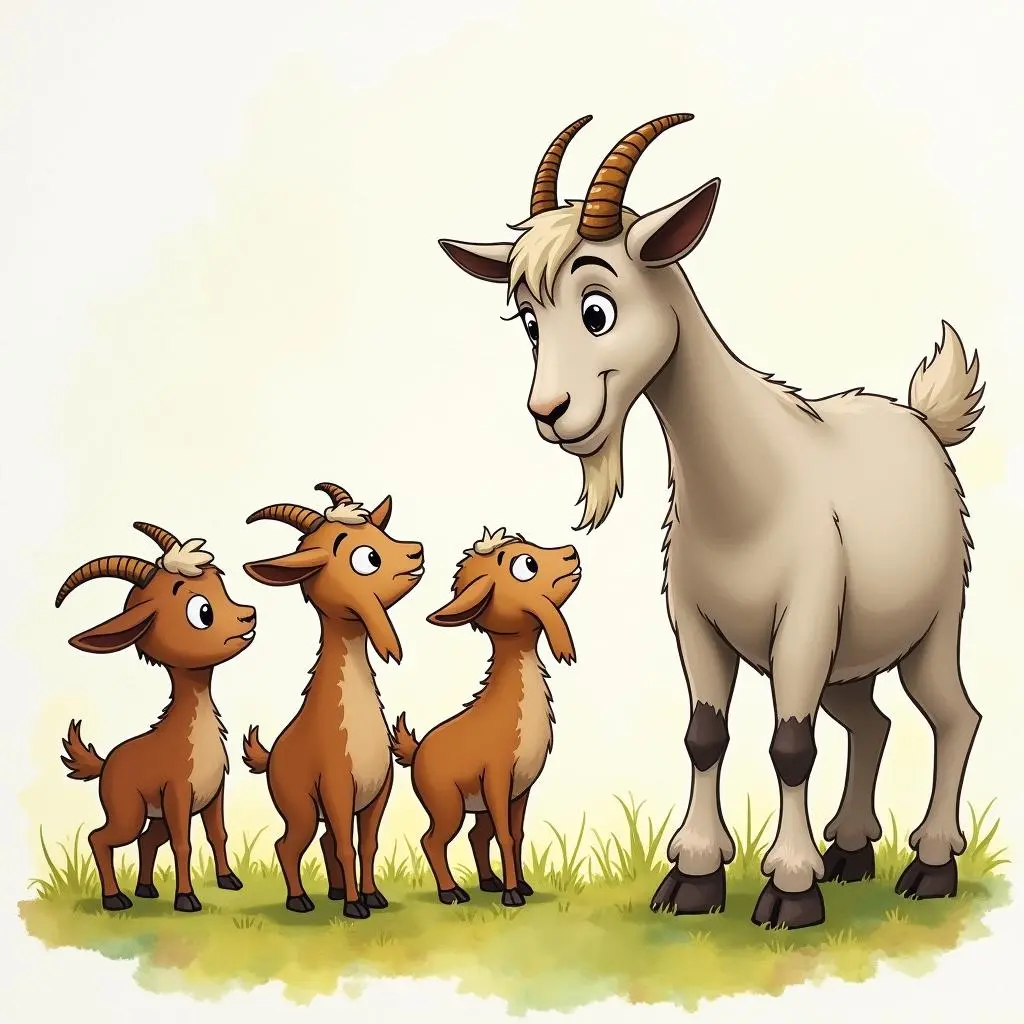 小羊们好奇地围在母山羊身边