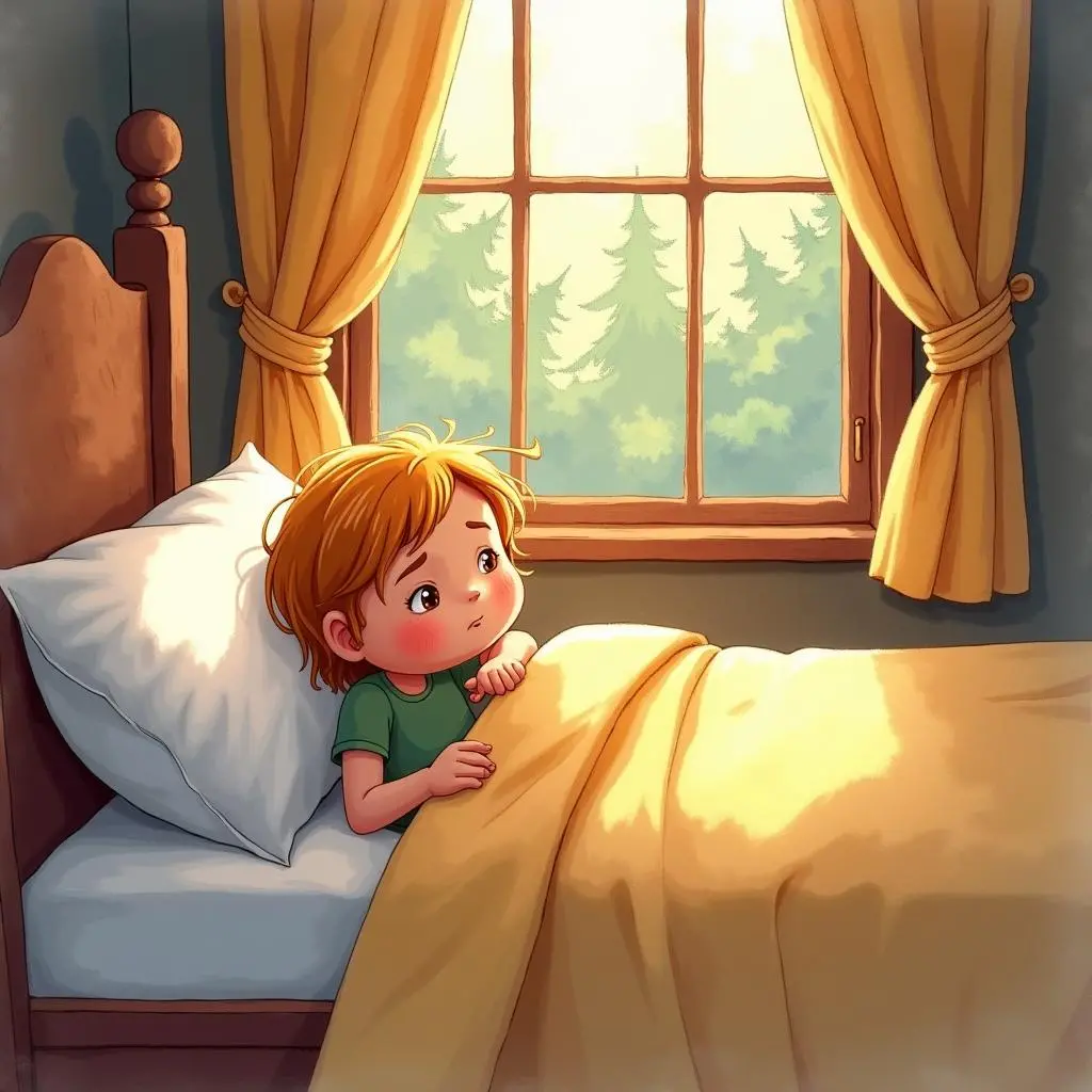 金发女孩躺在床上