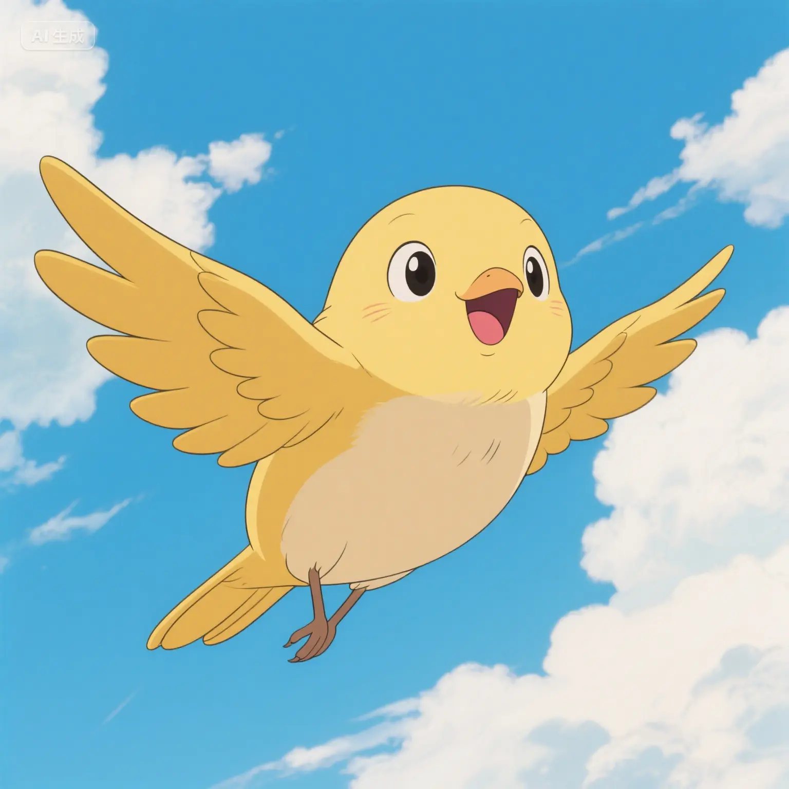 一只尝试飞翔的勇敢小鸟