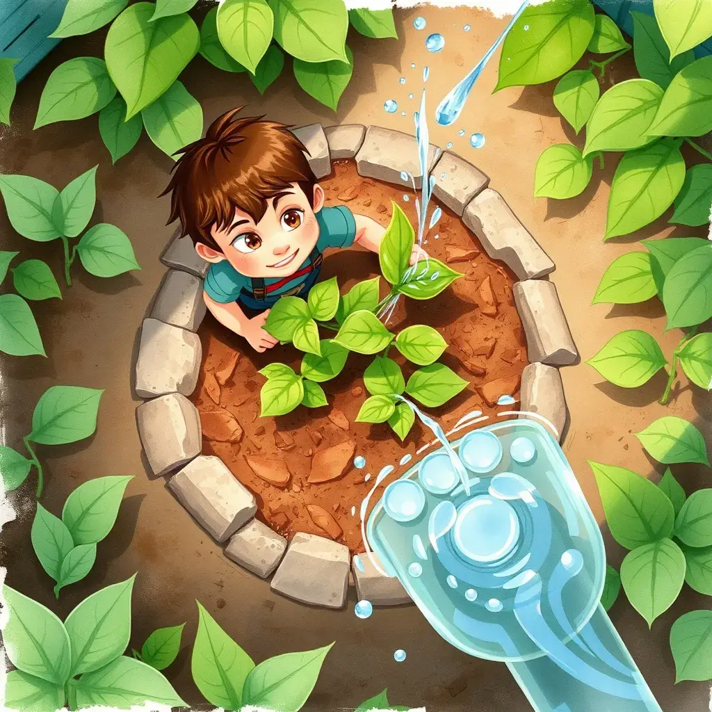 杰克看着窗外的豆茎