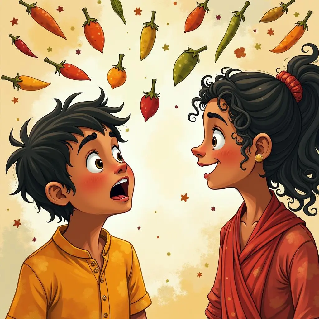 拉朱和香料精灵对话