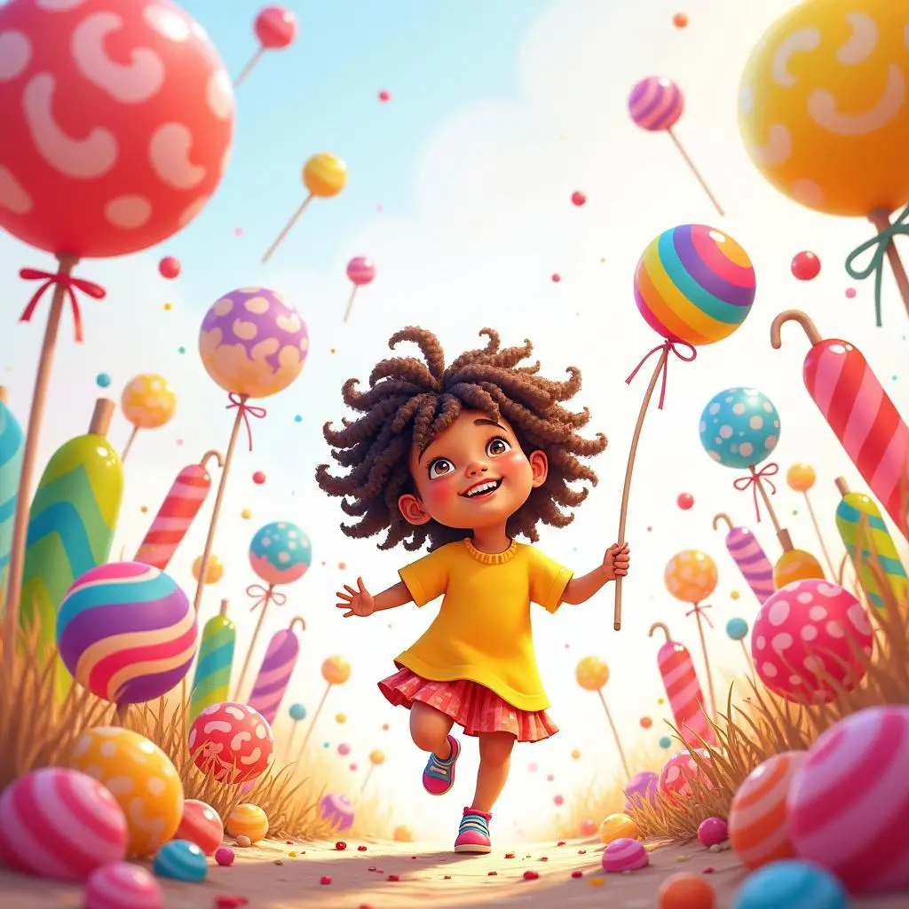 小梦在糖果世界里奔跑