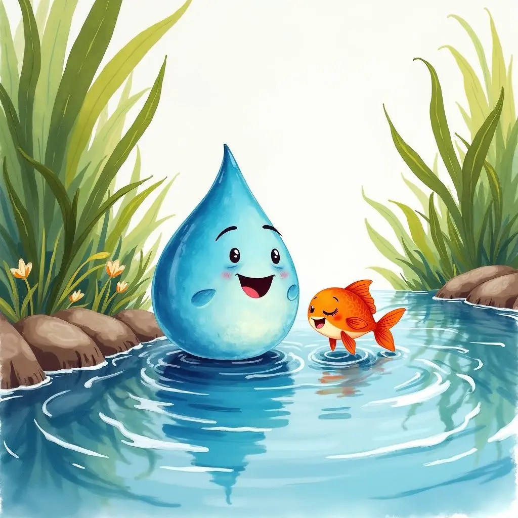 小水滴在溪流中