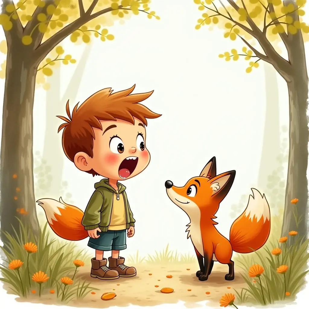 小男孩遇到小狐狸
