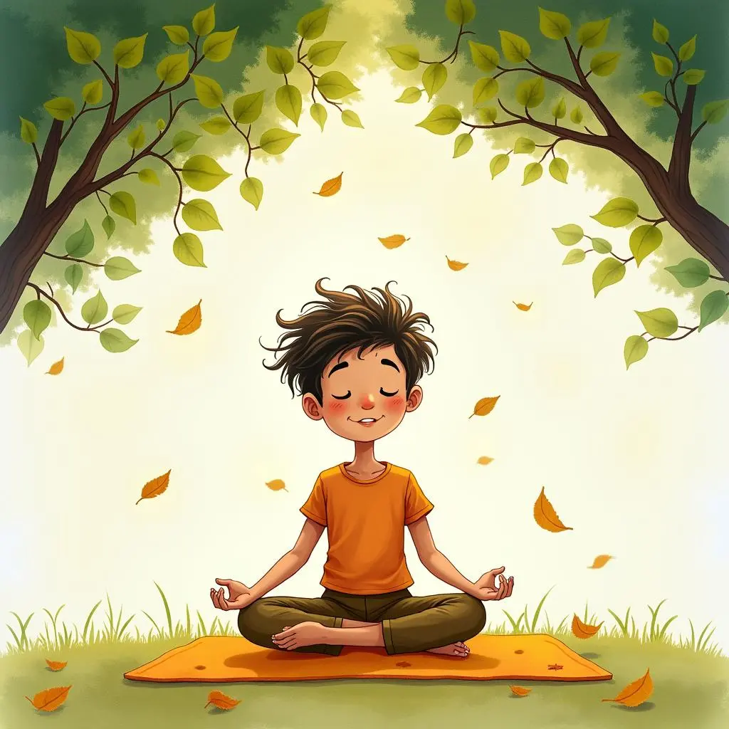 拉杰在树下冥想