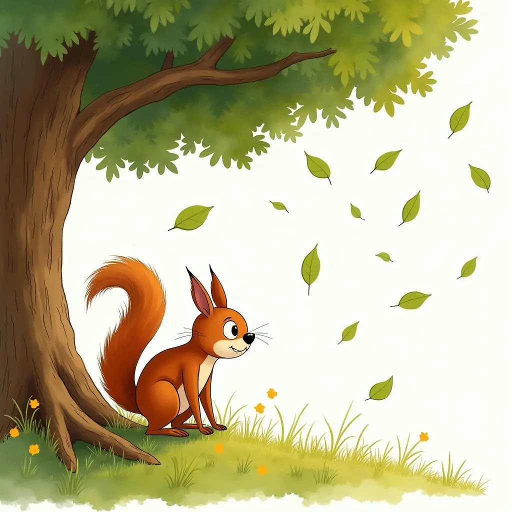 小松鼠向大树诉说