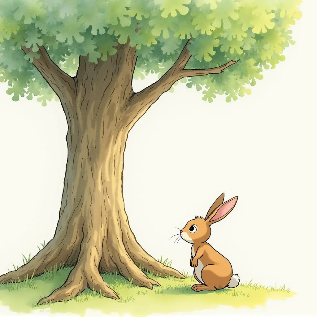 小兔子在大树下哭泣