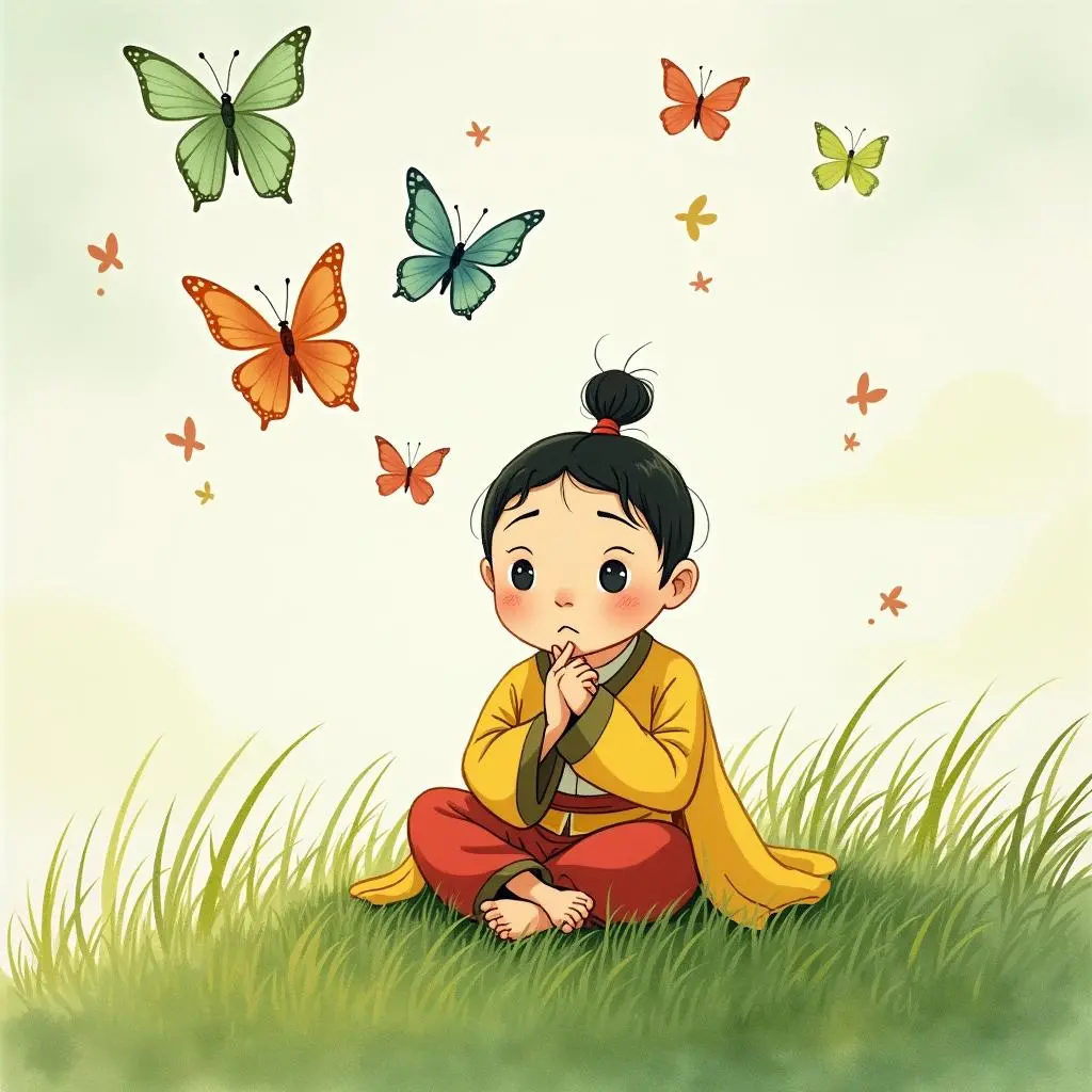 庄周醒来后陷入沉思